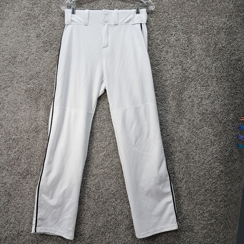 Alleson Athletic Mens White‎ Baseball Pants Black Side Stripe Size S 605WLP